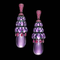 DE GRISOGONO-earrings-Collection Melody of Coloursw-white gold-amehyst-rubies