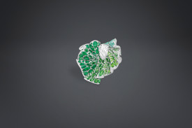 DIOR-Archi collection winged ring-diamonds, emerals, tsavorite-demantoide garnet, green tourmaline