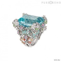 DIOR-Incroyables et Merveilleuses collection-Rabbit ring-white gold-diamonds-aquamarine-tsavorite garnets- rubies-sapphires- Paraiba-tourmaline