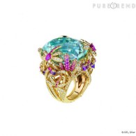 DIOR-Incroyables et Merveilleuses collectione Dragonfly ring-yellow gold-diamonds-aquamarine-améthyst- sapphires