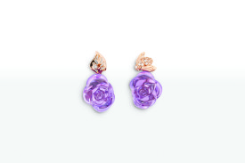 DIOR-Pré catélan collection-Rose Dior earrings-pink gold-amethyst-diamonds