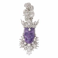 DIOR-Roi de Charoïte collection-pendant,-platinum-white gold-diamonds-charoite
