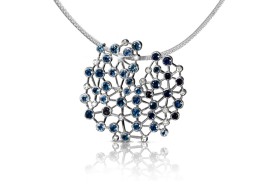 FEI LIU-Asclepias Pendant Dark and Light-Sapphires-Platinum