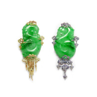 FEI LIU-Cloud and Wind earrings-Bespoke collection-hand carved jadeite-yellow and white gold-diamonds-sapphires-ametyst- demantoide garnet