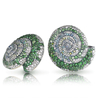 FFABERGE-Fable collection-Sea Tsarina Earrings-diamonds-aquamarines-demantoide garnets-paraiba tourmalines-tsavorites-sphenes-moonstone