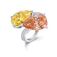 GRAAF-10.62 Carat Fancy Vivid Orange Yellow diamond-Brown Orange Pink Pear Shaped Diamond