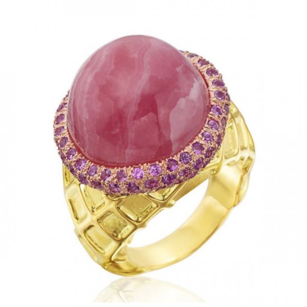 GUMUCHIAN-rhodocrosite-violet sapphires-gold