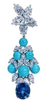 HARRY WINSTON-Turquoise-Sapphire-Ear Pendant
