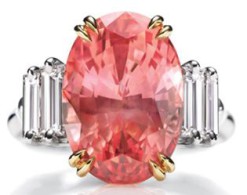 HARRY WINSTON-Very Rare & Precious Padparadscha sapphire-diamond-ring