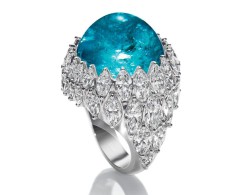 HARRY WINSTON-cabochon Paraiba tourmaline-diamond-ring