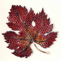 HEMERLE brooch-white gold-copper-silver-garnets-diamonds-sapphires
