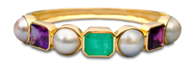 ISABELLE-LANGLOIS-bracelet-Charlemagne-pearls-emeralds-amethyst