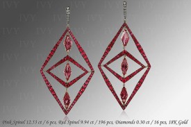 IVY-pink spinel-red spinel-diamonds-gold