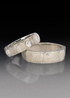 Impression ring without borders- 14kt gold with ADAM NEELEY