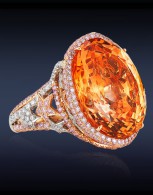 JACOB & CO-Ceylon Sapphire-Cocktail Ring-orange Sapphire-Diamonds
