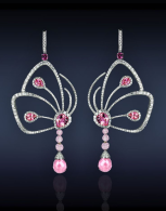 JACOB & CO-Collection Papillon-white gold-earrings-pink tourmalines-diamonds