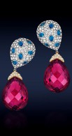 JACOB & CO-Harlequins Earrings-Rubelites-Apatites-Diamonds-White Gold