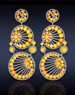 JACOB & CO-Multi-Circular Chandelier Earrings-yellow sapphires-white diamonds-white yellow gold