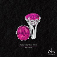 JACOB & CO-Ruby Cocktail ring-High Jewellery collection with 26.62ct no heated ceylan ruby diamonds-platinium