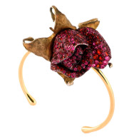 JAR-fire opal and ruby rose bud bracelet