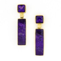 JEFF & SUSAN WISE-Earrings-Sugilite-Amethyst-gold