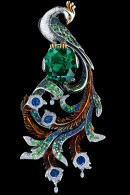 JEWELLERY THEATRE-Fairy Tale collection-pendant-white gold-diamonds-pink sapphire-sapphires-green  tourmaline