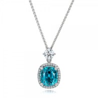 JOSEPH JEWELRY-Blue Zircon-Diamond-Pendant