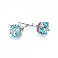 JOSEPH JEWELRY--Blue Zircon-Stud Earrings