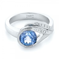 JOSEPH JEWELRY- Sapphire-Diamond-Engagement Ring