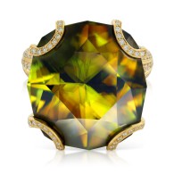 KAT FLORENCE-Fall & winter 2015-2016 collection,- ring, 31.42ct Sphene (Titanite) Madagascar, diamonds, yellow gold, KAT FLORENCE