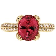 KAT FLORENCE-Fall & winter 2015-2016 collection-ring-Burmese pink Mogok Spinel-diamonds-yellow gold