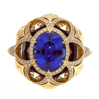 KAT FLORENCE-Fall & winter 2015-2016 collection-ring-Ceylon Sapphire-diamonds-yellow gold