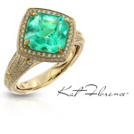 KAT FLORENCE-MUZO Colombian Emerald collection- , ring Emeralds, diamonds, yellow gold, KAT FLORENCE