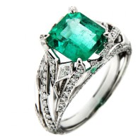 KAT FLORENCE-MUZO Colombian Emerald collection-ring Muzo Emeralds-diamonds-white gold