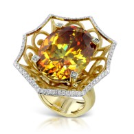 KAT FLORENCE-Winter 2014 collection-Ring-Sphalerite-yellow gold-diamonds