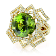 KAT FLORENCE-Winter 2014 collection-Ring-peridot-yellow gold-diamonds