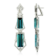 KAT FLORENCE-Winter collection 2015-earrings-Neon Blue green tourmaline-white gold-diamonds