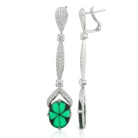 KAT FLORENCE-earrings-White Gold-diamonds, Muzo Trapiche Emeralds