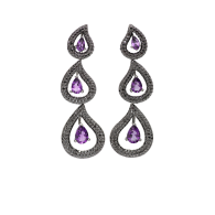 KATHERINE JETTER-AmethystrSeafoam Drop Earringsr-Black Diamonds