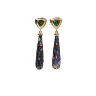 KATHERINE JETTER-Hand-Carved Australian Koroit Opa-Earrings-Tsavorite Garnet