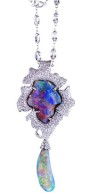 KATHERINE JETTER-Lily Pendant-Black Opa-White Gold-Diamond