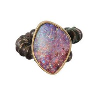 KATHERINE JETTER-han-dynasty-ring-Yellow Gold-Opal- Bronze spiral