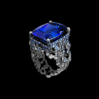 LORENZ BAUMER-Ancre ring-saphire-Tanzanite-diamonds