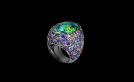 LORENZ BAUMER-Cardinal ring-black opal-sapphires-white gold
