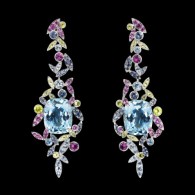 LORENZ BAUMER-Earrings Clairiere d'Automne-aquamarine-sapphires-perdiot