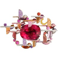 LORENZ BAUMER-Envol  Ring Rubellite-pink tourmaline-Amethysts-citrines-Smoky Quartz-Diamonds-sapphires