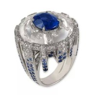 LORENZ BAUMER-Trevi ring-sapphire-rock crystal-diamonds-sapphires