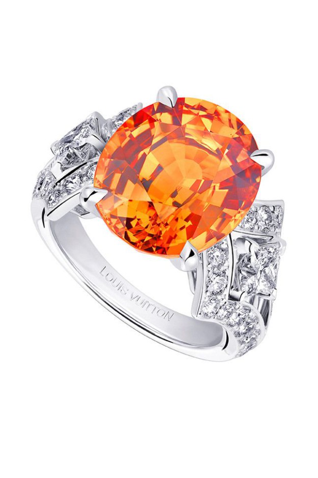 LOUIS VUITTON- Acte V collection-Genesis ring-mandarine garnet-diamonds