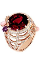 LOUIS VUITTON-Catch me ring-pink gold-diamonds-garnet
