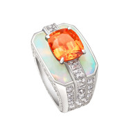 LOUIS VUITTON-Chain Attraction collection-ring-mandarine garnet-opal-diamonds